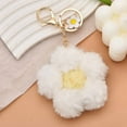 thumbnail image 4 of Cute Flower Plush Keychains for Backpacks Handbags Pom Pom Cherry Blossom Keychain Charm for Women Fluffy Fuzzy Key Chains, 4 of 14