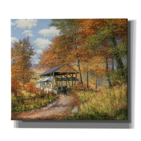 Epic Graffiti 'Covered Bridge' by Bill Makinson, Canvas Wall Art, 30"x26"