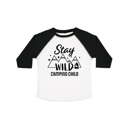 

Inktastic Stay Wild Camping Child with Mountains and Fire Gift Toddler Boy or Toddler Girl T-Shirt