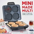 thumbnail image 3 of Multi Mini Waffle Maker with Four 4-Inch Nonstick Waffle Molds and Quick Heat-Up Feature, 3 of 11