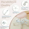 thumbnail image 5 of Ktaxon Armless Home Office Desk Chair Cute Mid Back Vanity Stool Teddy Velvet Swivel Task Chairs with Wheels Pink, 5 of 10