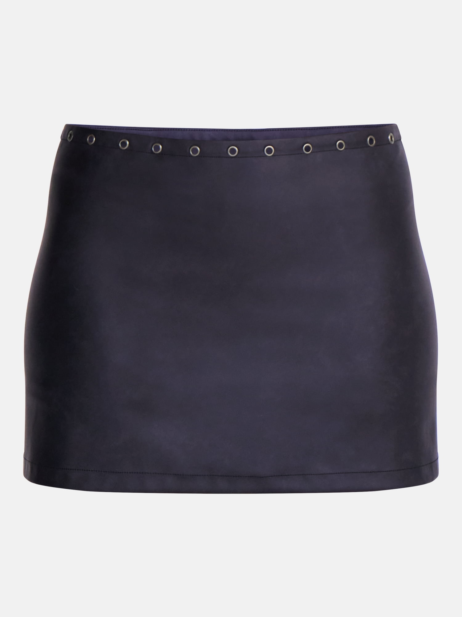 No Boundaries Grommet Faux Leather Mini Skirt, Women’s XXS-XXL