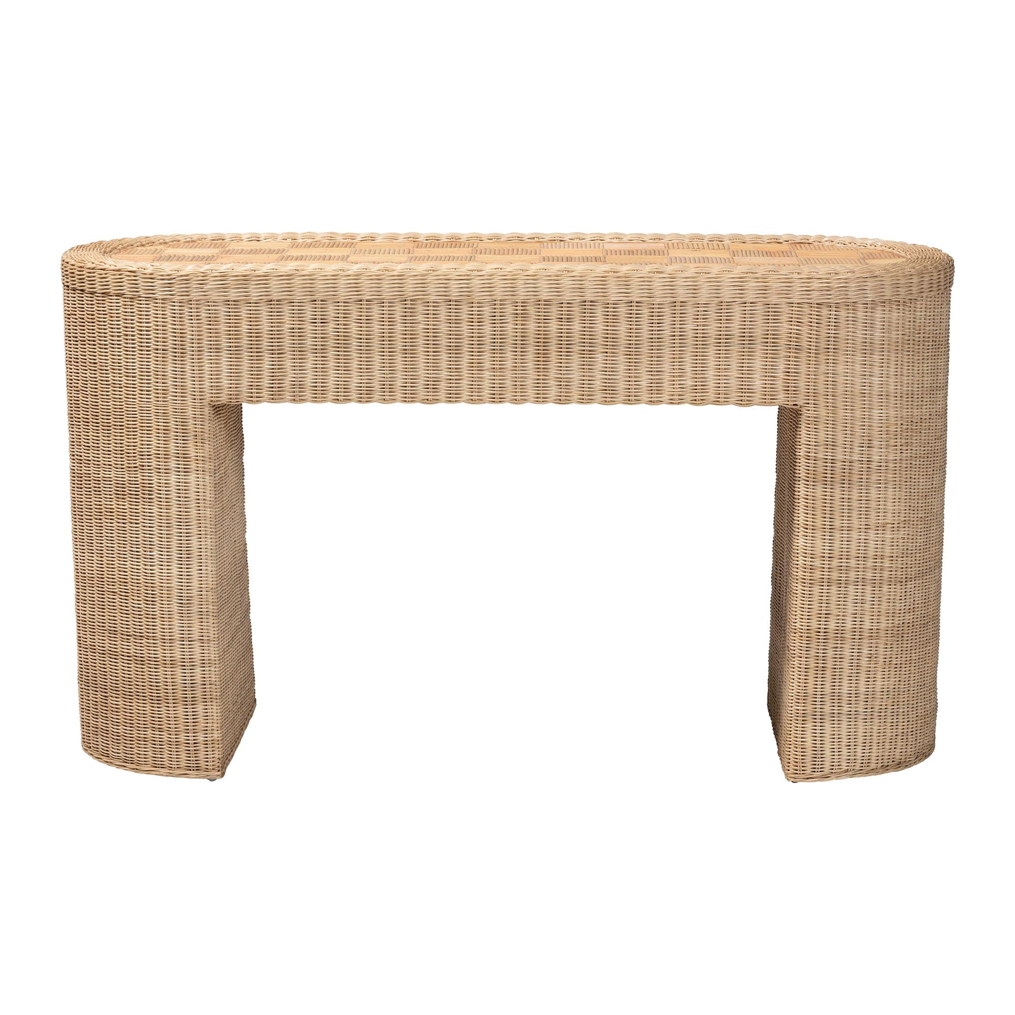 bali & pari Mimi Boho Console Table, 2-Drawer, Natural Rattan