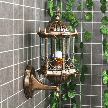 - E27 Antique Wall Light Lamp Lantern Sconce Porch Lighting Exterior Fixture Outdoor