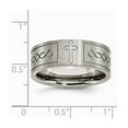 thumbnail image 2 of Titanium Cross Design Flat 8mm Satin Band Ring - Size 11.5, 2 of 2