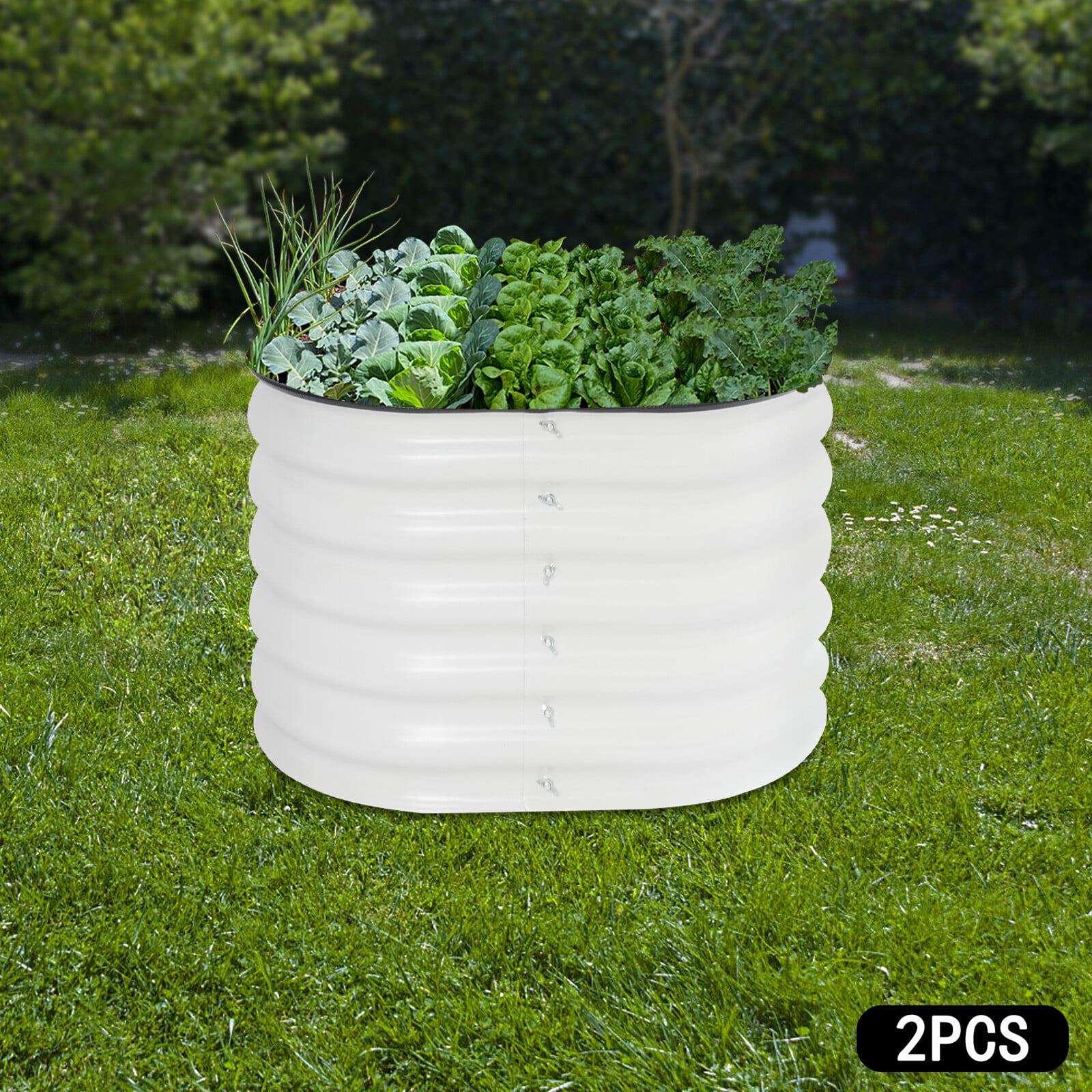 DENEST 2-Pack Round Raised Garden Bed for Outdoor Planting and Balcony Use