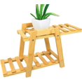 thumbnail image 1 of Natural Bamboo 2 Tier Plant Stand, 1 of 5