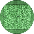 thumbnail image 1 of Ahgly Company Indoor Round Persian Emerald Green Traditional Area Rugs, 4' Round, 1 of 4