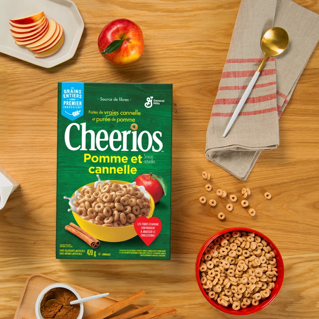 Apple Cinnamon Cheerios Breakfast Cereal, Whole Grains, 420 g