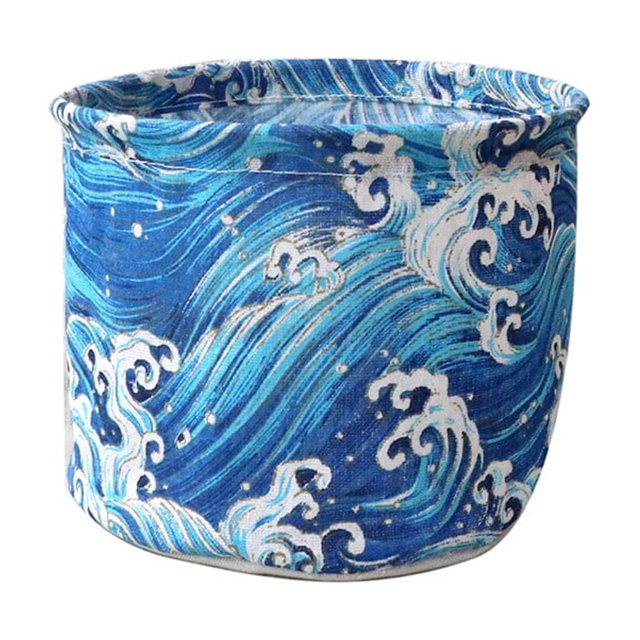 Water-Resistant Lovely Cloth Art Storage Bucket Foldable Makeup Storage Basket Small Desktop Organizer