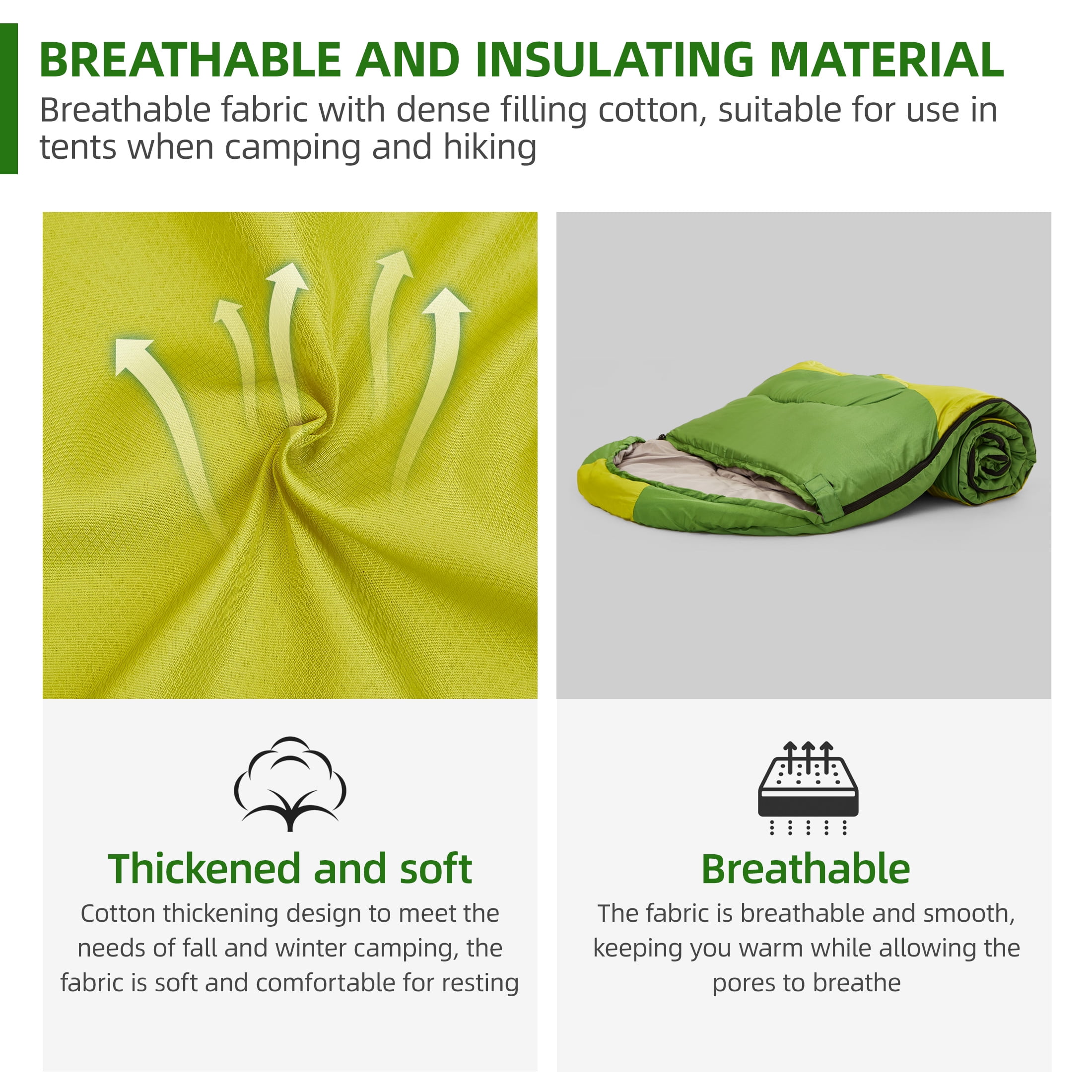 Invoker Sleeping Bag for Adults Kids, Warm & Cool Weather 3-4 Season, 23℉Camping Sleeping Bag, Waterproof Portable Backpacking Hiking Outdoors