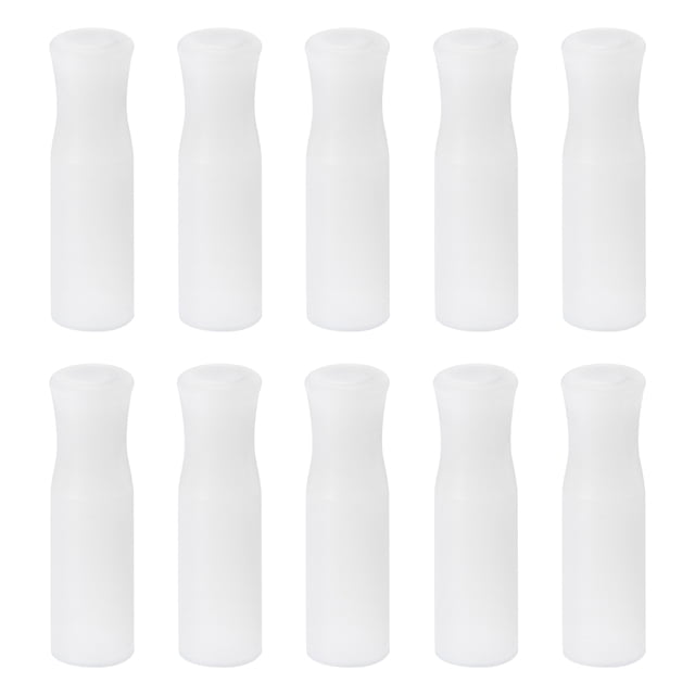10uds Silicona Unique Bargains Pajitas Cubiertas Reutilizables para 1/4 Pulgadas Inoxidable Acero Blanco