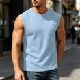 thumbnail image 6 of Muscle Shirt for Men Sleeveless Crew Neck Solid Color Sports Athletic Pullover Tee with Pocket Fathers Gift, 6 of 8