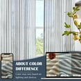 thumbnail image 3 of Curtainking Striped Kitchen Curtain Linen Cafe Curtains Semi-Sheer Rustic Farmhouse Tier Curtains 26x36 inch Rod Pocket 2 Panels Blue on Beige, 3 of 11