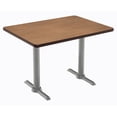 thumbnail image 2 of KFI Studios Mode 2.5' x 4' Bistro Table, Studio Teak, Silver T-Leg Base, 2 of 3