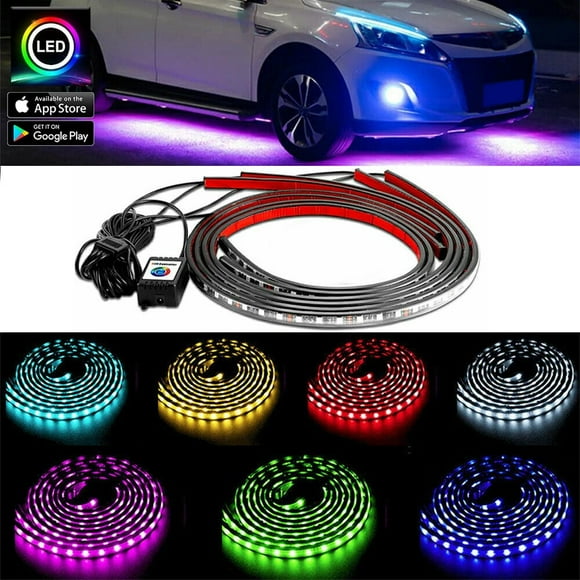 navor Car Under Glow Lights, Bluetooth App Control RGB Strip Lights with Music Sync Function