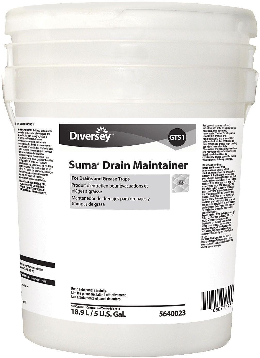 Diversey Suma Drain Maintainer 18.9L/5 Gallon 5640023