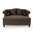 thumbnail image 7 of Christopher Knight Home 62.5" Large Loveseat Chaise Lounge, Sofa Bed Couch with Scroll Arms and Pillows, Brown, 7 of 7