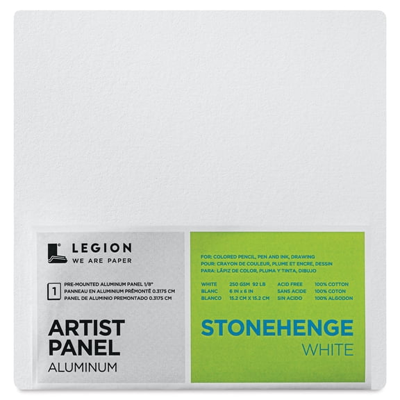 Legion Stonehenge White Drawing Aluminum Artist Panel - 6" x 6"