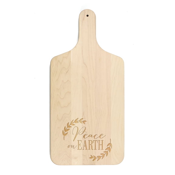 Creative Products Peace on Earth 8 x 17 Maple Paddle Cutting Board