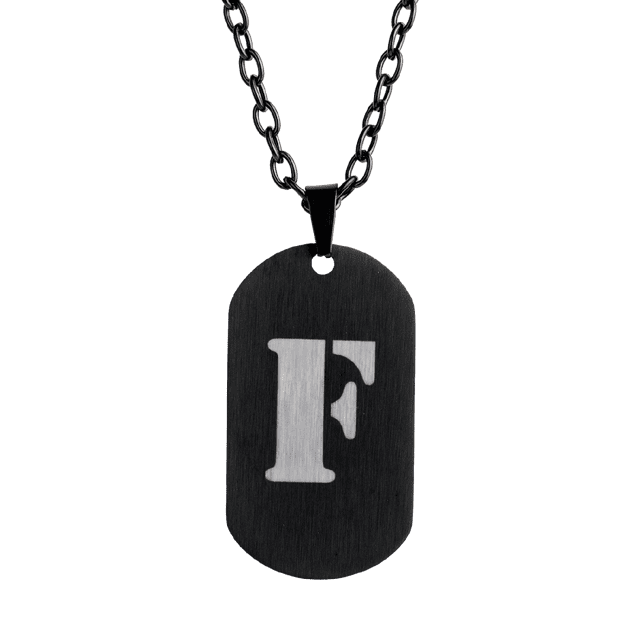 Collar Hombre de Inicial Letra A LUCKMAN, Acero Inoxidable Color Negro, Modelo Dylan negro UNITALLA