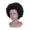 thumbnail image 2 of Cabeza de maniquí Yinane con cabello soporte para práctica de peinado piel oscura, 2 of 8