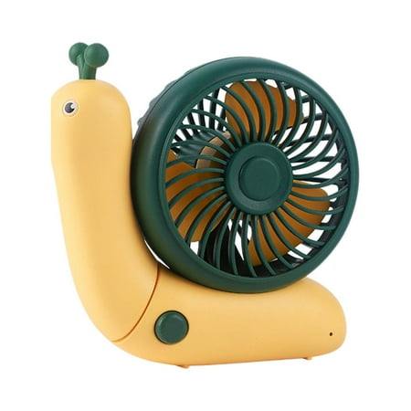 

ZOURIH Desk Fan Cute Snails Shaped Personal Fan USB Rechargeable Handheld Fan Foldable Fan Quiet Small Fan for Outdoor Home Decor