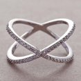 thumbnail image 2 of Silvago Jewel 14K White Gold Plated Rings for Gift - 0.5 Ct Round Cut White Diamond Rings for Women's - Cluster Rings for Women's Clearance - Infinity Twisted Cross Over Shank Engagement Ring, 2 of 5