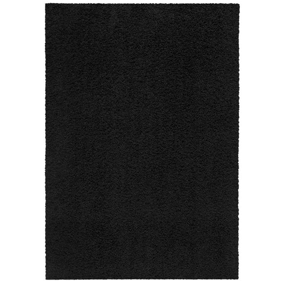 Mainstays Solid Traditional Black Shag Indoor Area Rug, 7'x10'