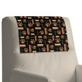 thumbnail image 4 of SCRAWLGOD Book Paw Print Brown Black 3 Piece Recliner Headrest Cover PU Leather Sofa Headrest Protector Non Slip Couch Head Rest Covers for Recline Chair,Living Room,17x27in, 4 of 7