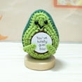 thumbnail image 4 of Waroomhouse Crochet Avocado Handmade Avocado Plush Toy Crocheted Avocado with Base Handmade Fruit for Emotional Support Stress Relief Positive Life for Kids, 4 of 8
