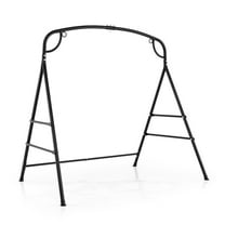 Canddidliike Outdoor Metal Swing Stand with 4 Support Bars and 2 Hanging Ways, Porch Swing for Outdoor, Black