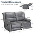 thumbnail image 6 of AECOJOY Reclining Loveseat with Heat&Massage Function, Double Recliner Recliner Loveseat Wall Hugger Loveseat 2-Seater Manual Control Faux Leather RV Couch, Home Theater Seating, Gray, 6 of 10