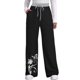 thumbnail image 2 of Gibobby pantalones de hombre Pantalones largos de mujer con bolsillos, pantalones deportivos informales, pantalones con cordón de cintura alta, pantalones de pierna recta, pantalones suaves（Negro， L), 2 of 5