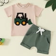 thumbnail image 2 of kpoplk Infant Baby Boy Gift Clothes 0-12 Months 2 Piece Outfits Short Sleeve Onesie and Pants Cute Dinosaur Set(Green,12-18 M), 2 of 8