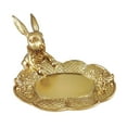 thumbnail image 3 of Golden Easter Bunny Figurine, Retro Jewelry Ring Tray, Small Decorative Serving Tray, Animal Sculpture Collectible Figurine Home Decor, 3.2*6 inch, 3 of 5