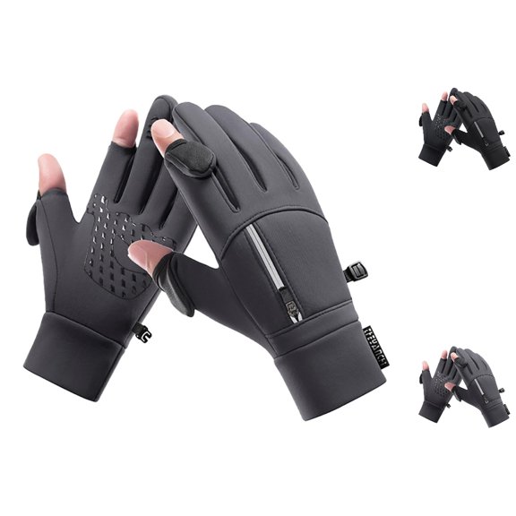 Bmisegm Winter Ski Gloves for Women All Season Thermal Touchscreen Windproof Skiing Hiking Outdoor Activities Insulated Warmth Grip Mittens Grey M