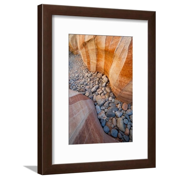 Nevada, Valley of Fire State Park. Abstract Lines and Designs of a Small Canyon on White Dome Trail, Scenic Framed Art Print Wall Art by Judith Zimmerman Sold by Art.Com