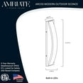 thumbnail image 3 of Ambiate Arcos Modern LED Wall Sconce Fixture, 12 Watt (72W Equivalent), 3000K, 1000 Lumens, Outdoor Use, Black Finish, for Porches, Patios, Garage Openings, Commercial or Residential, ETL Listed, 3 of 5