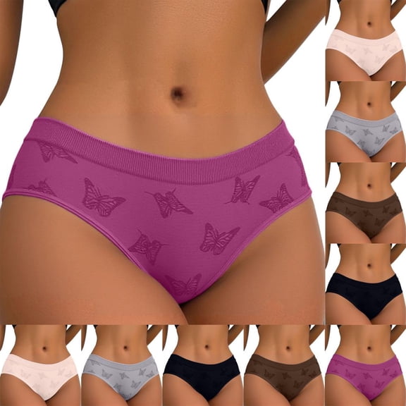 Bxsruta Women's Low Waist Seamless Briefs, Soft Breathable Nylon Underwear for Everyday Wear and Sleepwear