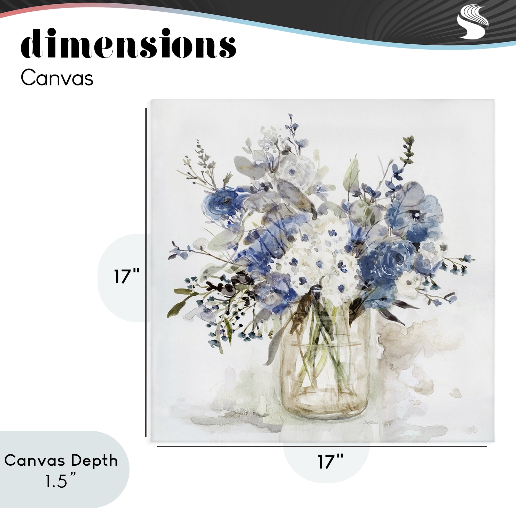 Stupell Industries Blue & White Spring Flowers Canvas Wall Art, design by Carol Robinson