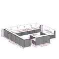 thumbnail image 4 of vidaXL Ensemble de Salon de Jardin 14 Pcs avec Coussins Brun en Poly Rotin, 4 of 5
