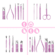 thumbnail image 3 of Kit de pedicura profesional, herramientas para cortar uñas, kit de belleza, herramientas para el cuidado de las uñas con estuche de viaje de cuero MFZFUKR CPB-US-YYM166-7, 3 of 5