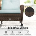 thumbnail image 4 of Outdoor Wicker Rattan Rocking Chair with Thick Light Green Cushions, Heavy-Duty Steel Frame Patio Rocker for Garden, Backyard, Porch, and Conservatory, 29.5"W x 38.6"D x 35.8"H, 4 of 7