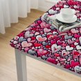 thumbnail image 4 of HAOXIT Red Love Heart Square Table,Dresser Scarf, Canvas Square Table Wedding Kitchen Dining Room,for Home Party Decor 54''x54'', 4 of 7