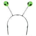 thumbnail image 2 of 10 Glow Alien Bopper - 12 piece Headbands - Alien-faced Antenna - Perfect for Halloween Trick-or-Treat Costume Accessories, Creepy UFO Party Favors and Glare in the Dark Green Creature Headpiece, 2 of 2