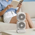 thumbnail image 4 of Dual Head Circulating Fan Desktop Mini Fan USB Charging Digital Display Portable Personal Fan for Office 1 Count, 4 of 9