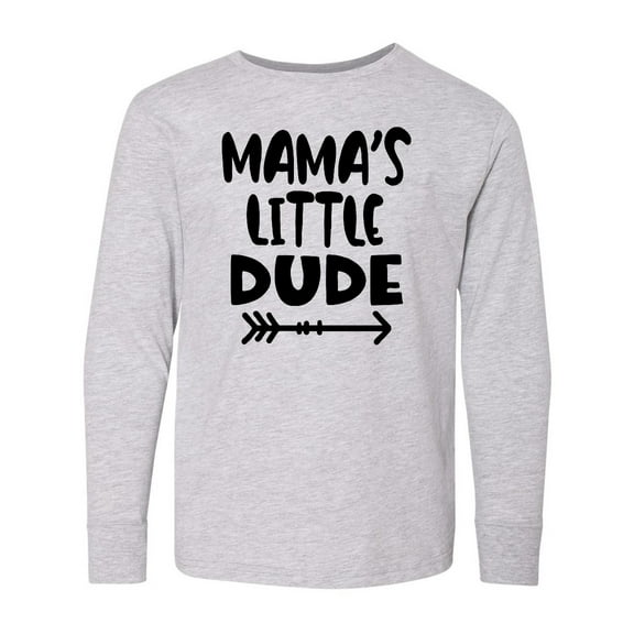 Inktastic Mama's Little Dude with Arrow Long Sleeve Youth T-Shirt