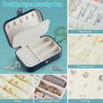 thumbnail image 3 of Travel Jewelry Box, Leather Jewelry Organizer for Women Girls, Double Layer Jewelry Case Display Storage Holder Boxes for Stud Earrings, Rings, Necklaces-blue, 3 of 5