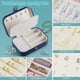 thumbnail image 3 of Joyero de viaje, organizador de joyas de cuero para mujeres y niñas, estuche de joyería de doble capa, cajas de almacenamiento para aretes, anillos, collares, 3 of 7
